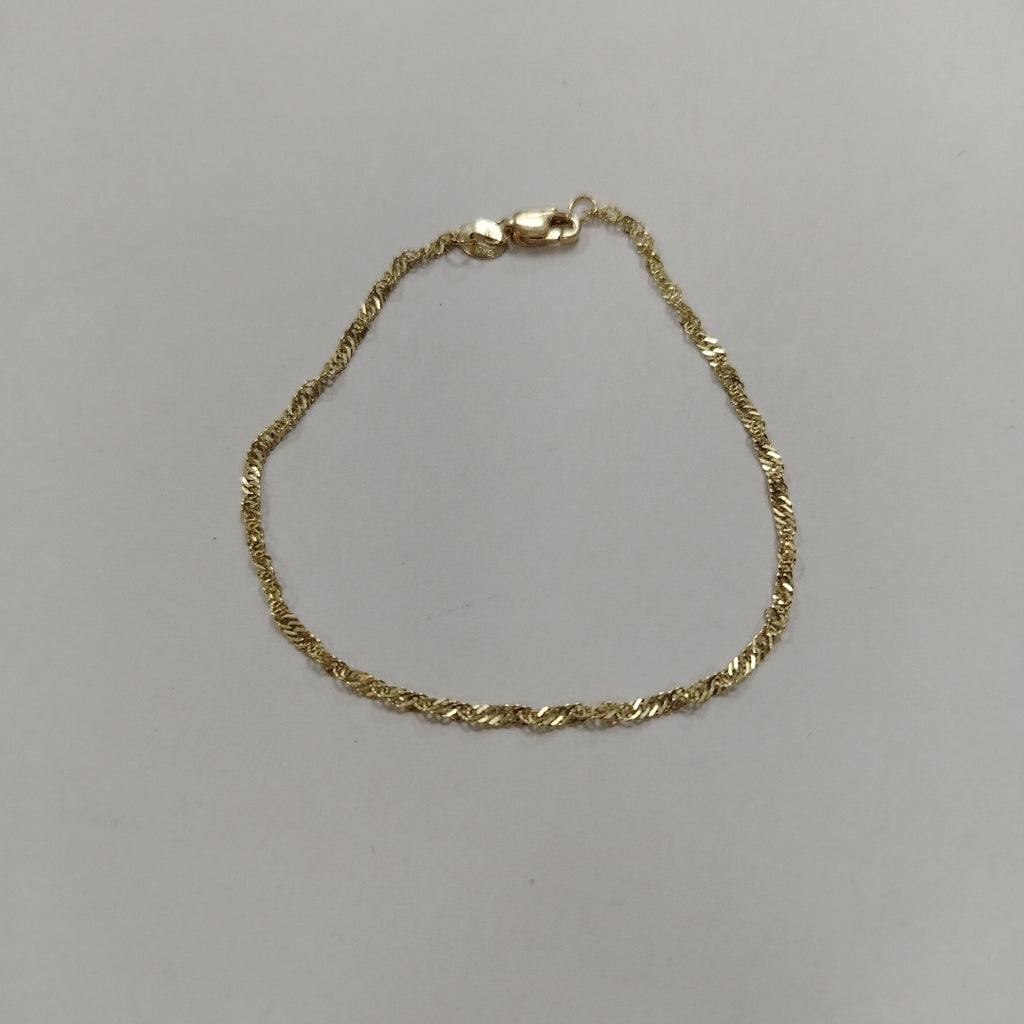 PULSERAS TEJIDO MEDIO TZL ORO 14K 18 CM 1.3 GR (NUEVO)