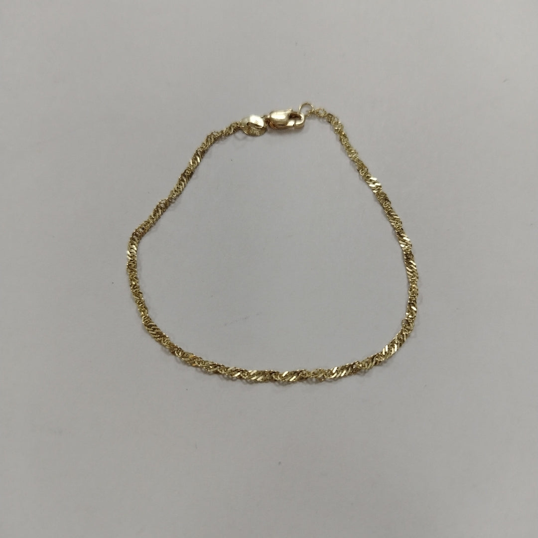 PULSERAS TEJIDO MEDIO TZL ORO 14K 18 CM 1.3 GR (NUEVO)