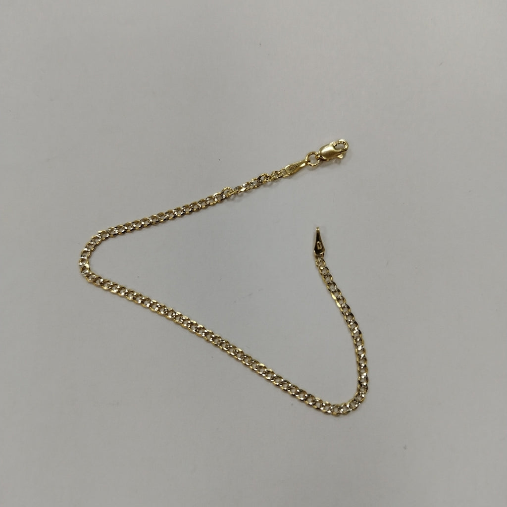 PULSERAS BARBADA DIAMANTADA ORO 14K 18 CM 2.2 GR (NUEVO)