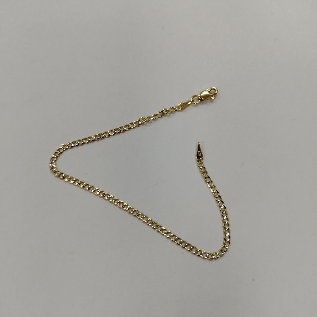 PULSERAS BARBADA DIAMANTADA ORO 14K 18 CM 2.2 GR (NUEVO)
