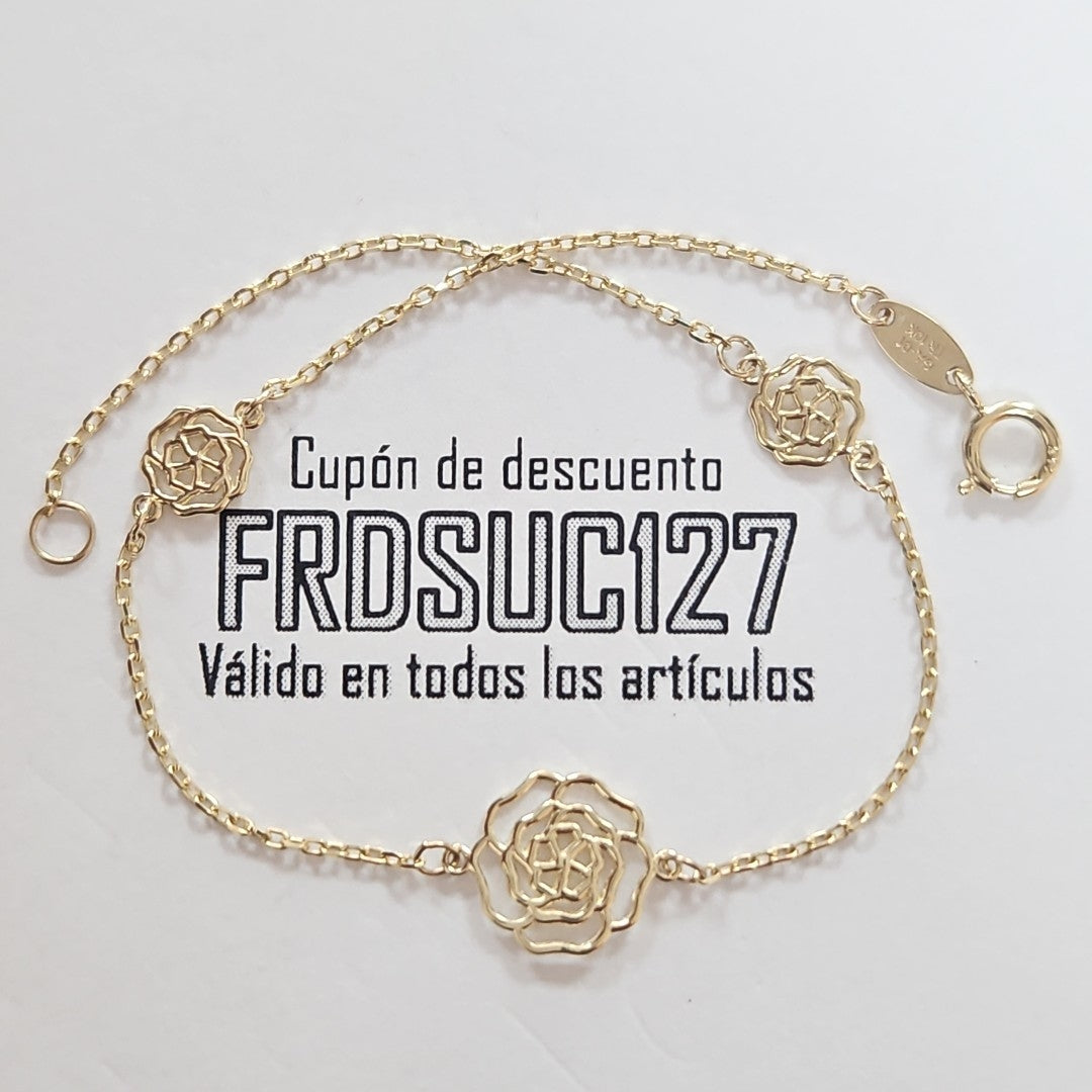 PULSERAS TEJIDO ESPECIAL C/DIJE ORO 10K 18 CM 1 GR (NUEVO)
