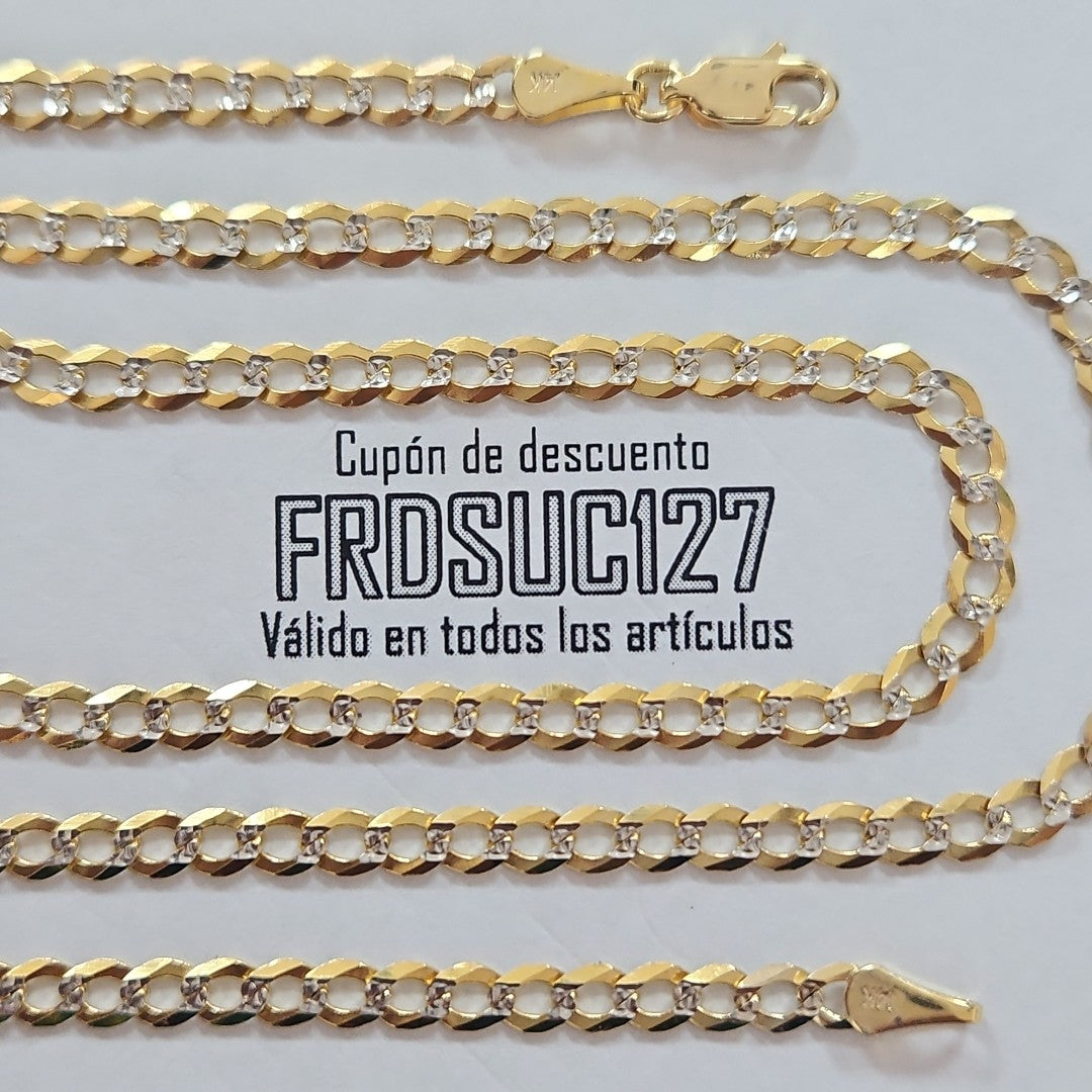 CADENAS BARBADA DIAMANTADA ORO 14K 60 CM 9.5 GR (NUEVO)
