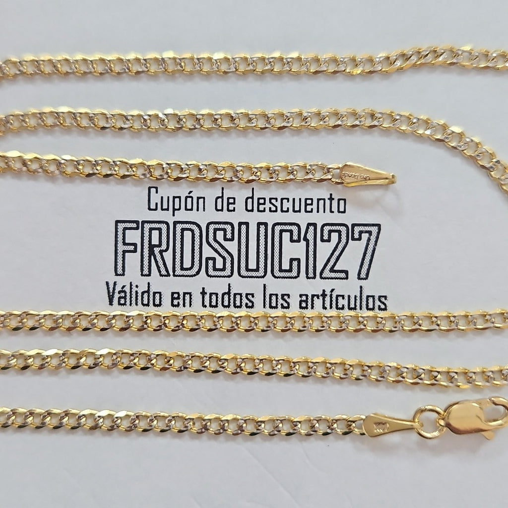 CADENAS BARBADA DIAMANTADA ORO 14K 55 CM 5.8 GR (NUEVO)