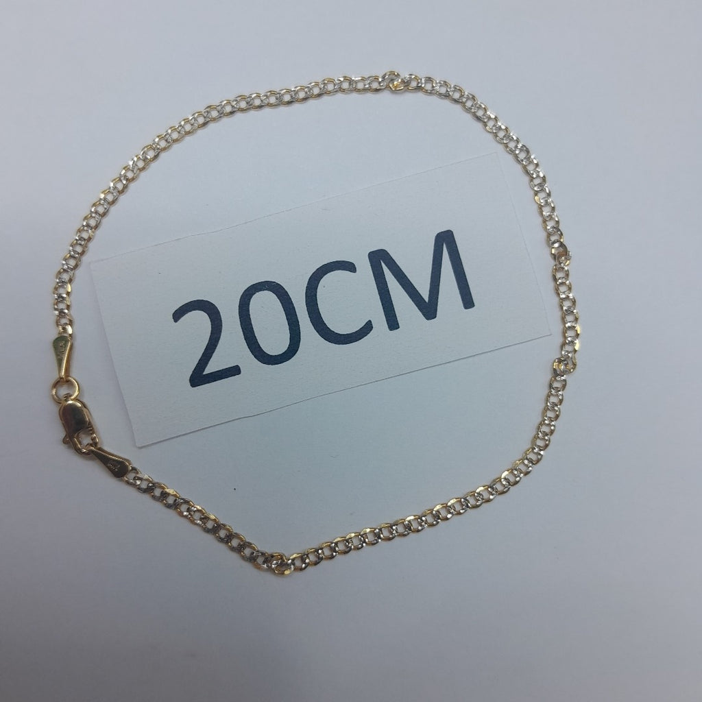 PULSERAS BARBADA DIAMANTADA ORO 14K 18 CM 2.4 GR (NUEVO)