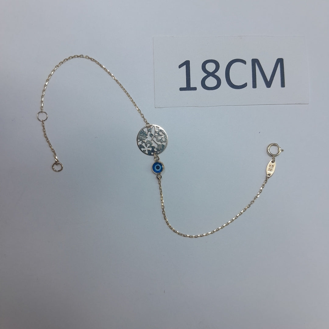 PULSERAS TEJIDO ESPECIAL C/DIJE ORO 10K 18 CM 0.8 GR (NUEVO)