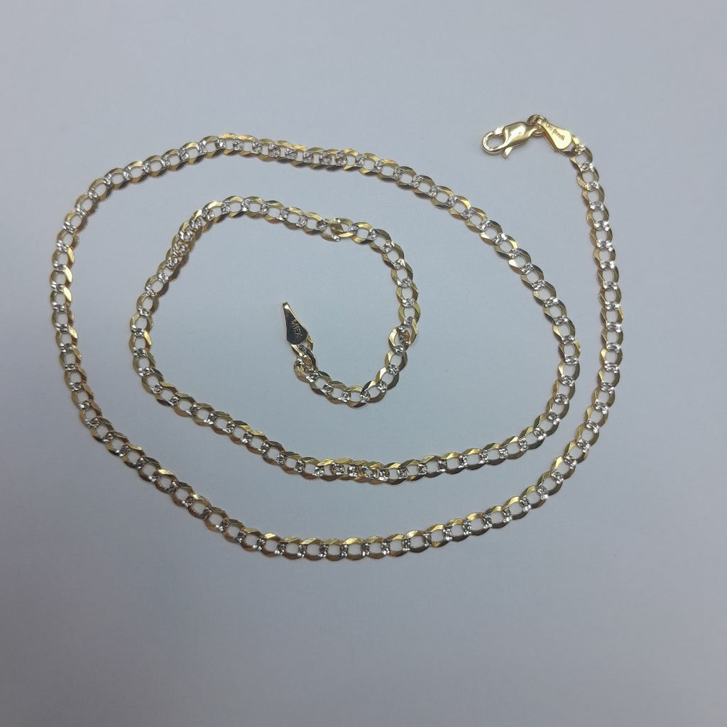 CADENAS BARBADA DIAMANTADA ORO 14K 55 CM 8.9 GR (NUEVO)