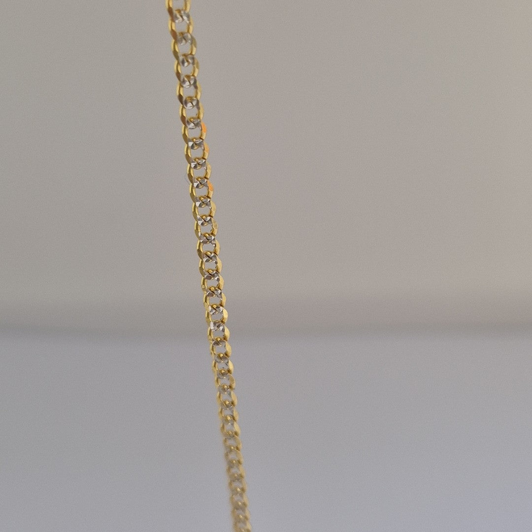 PULSERAS BARBADA DIAMANTADA ORO 14K 18 CM 2.1 GR (NUEVO)