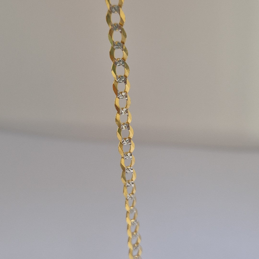 PULSERAS BARBADA DIAMANTADA ORO 14K 21 CM 3.6 GR (NUEVO)