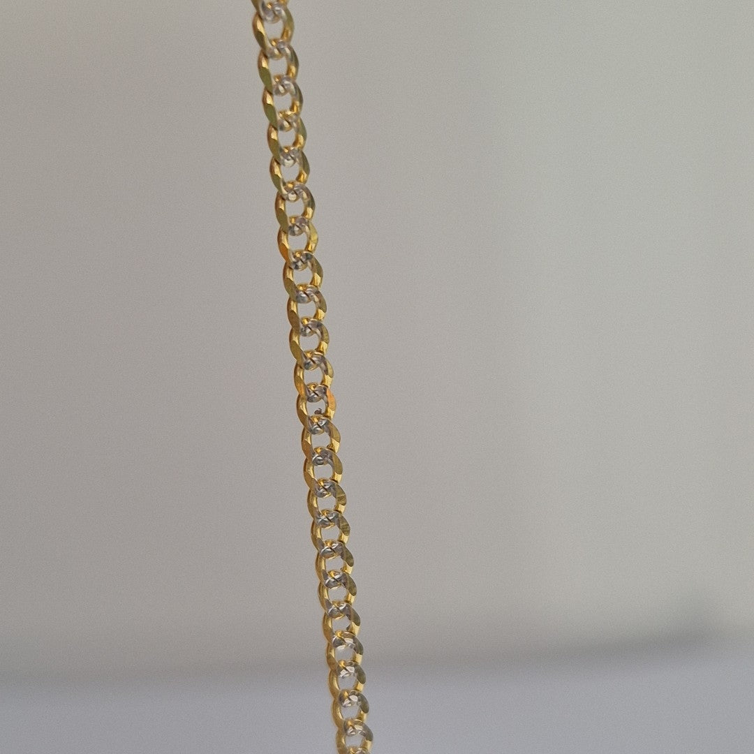 PULSERAS BARBADA DIAMANTADA ORO 14K 18 CM 2.1 GR (NUEVO)