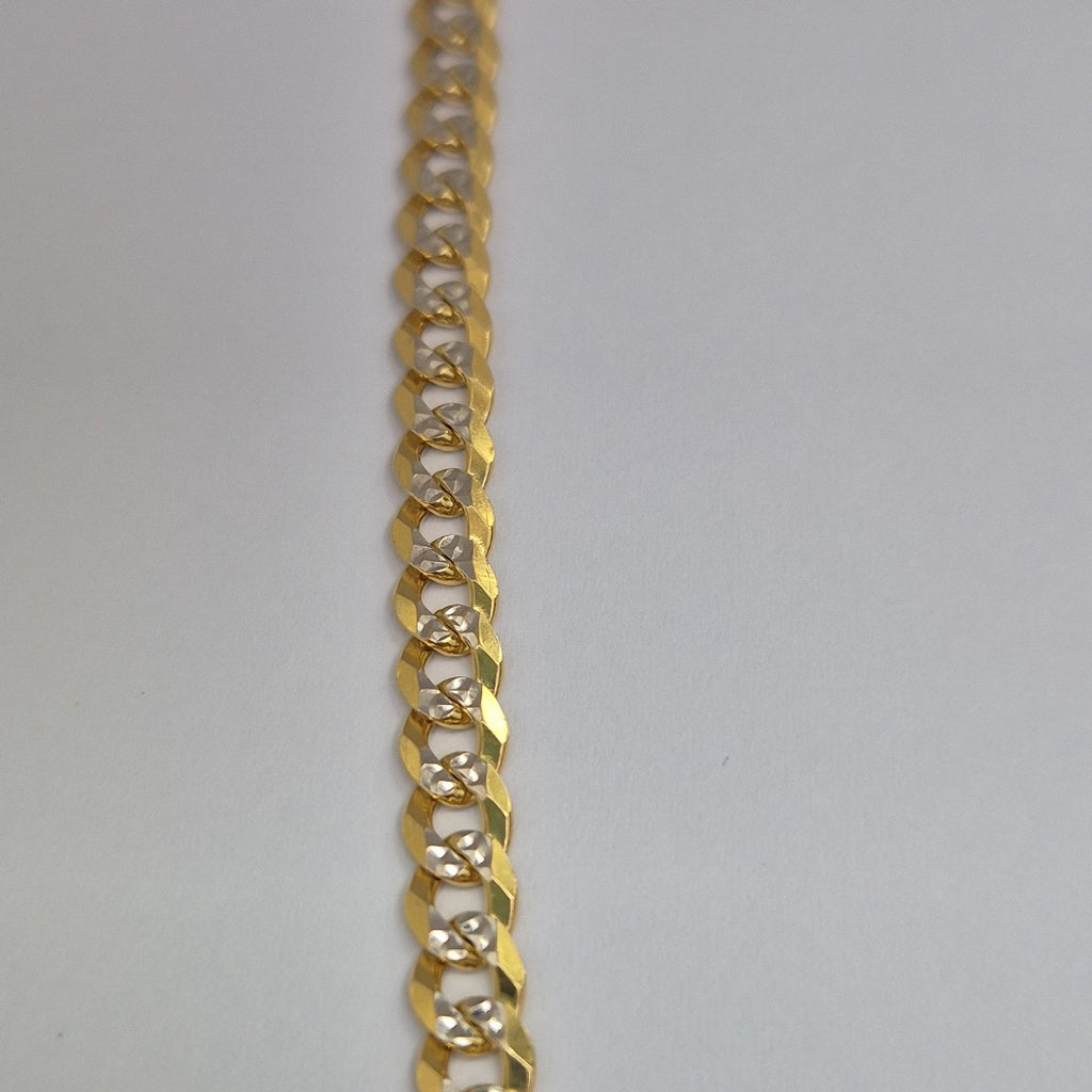 PULSERAS TEJIDO BARBADA DIAMANTADA ORO 14K 18 CM 6.7 GR (NUEVO)