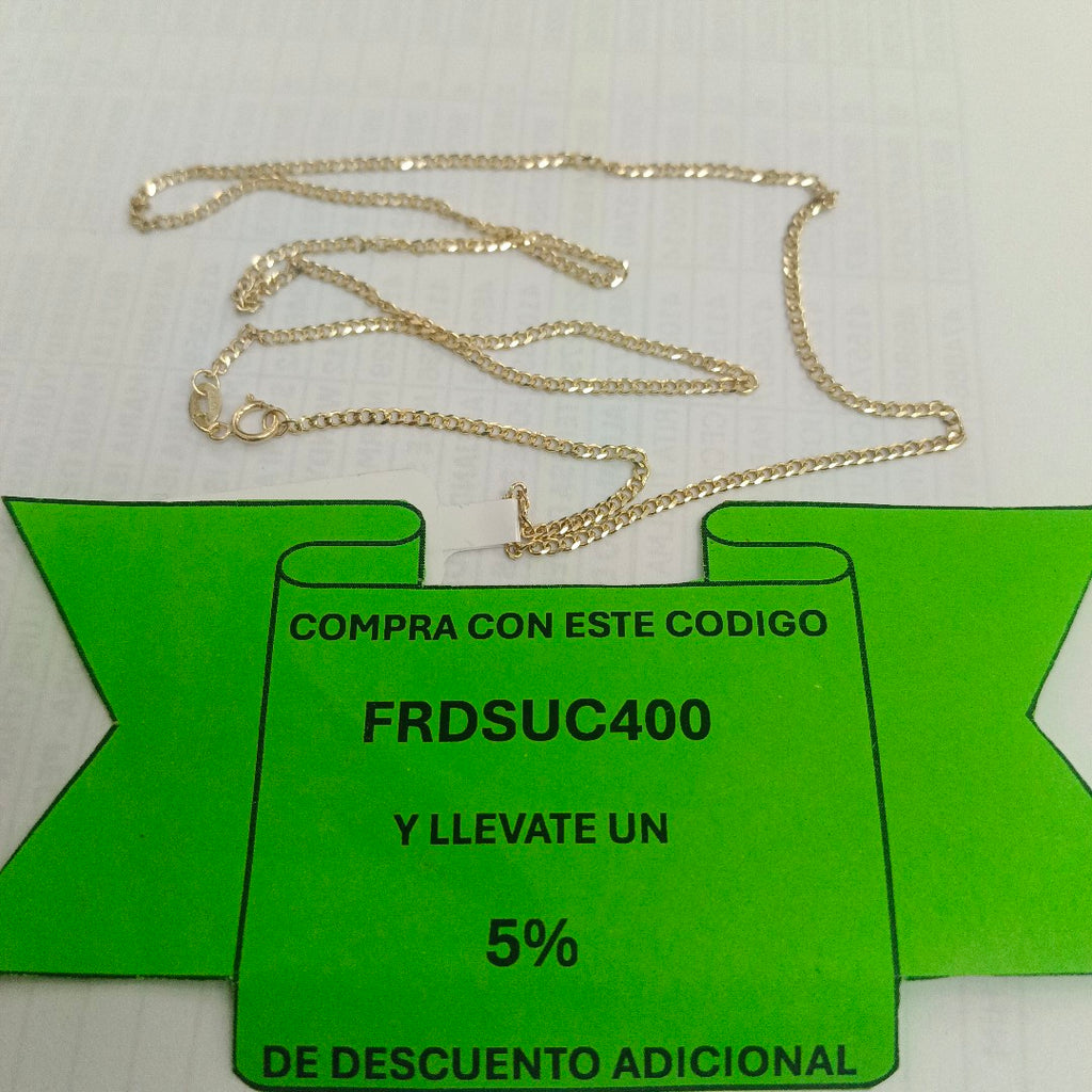 CADENAS TEJIDO BARBADA ORO 10K 55 CM 3.9 GR (NUEVO)