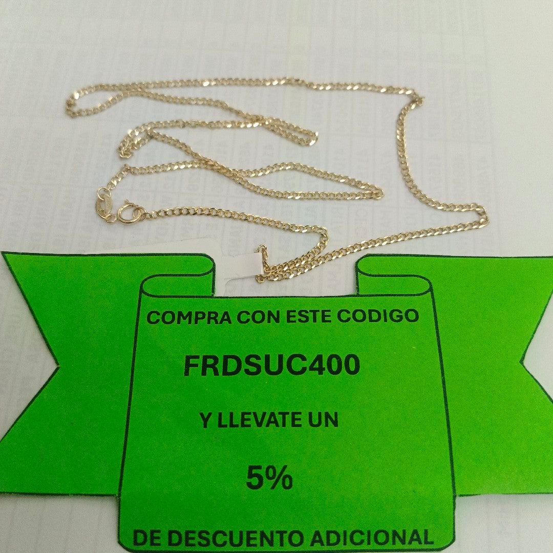 CADENAS TEJIDO BARBADA ORO 10K 55 CM 3.9 GR (NUEVO)