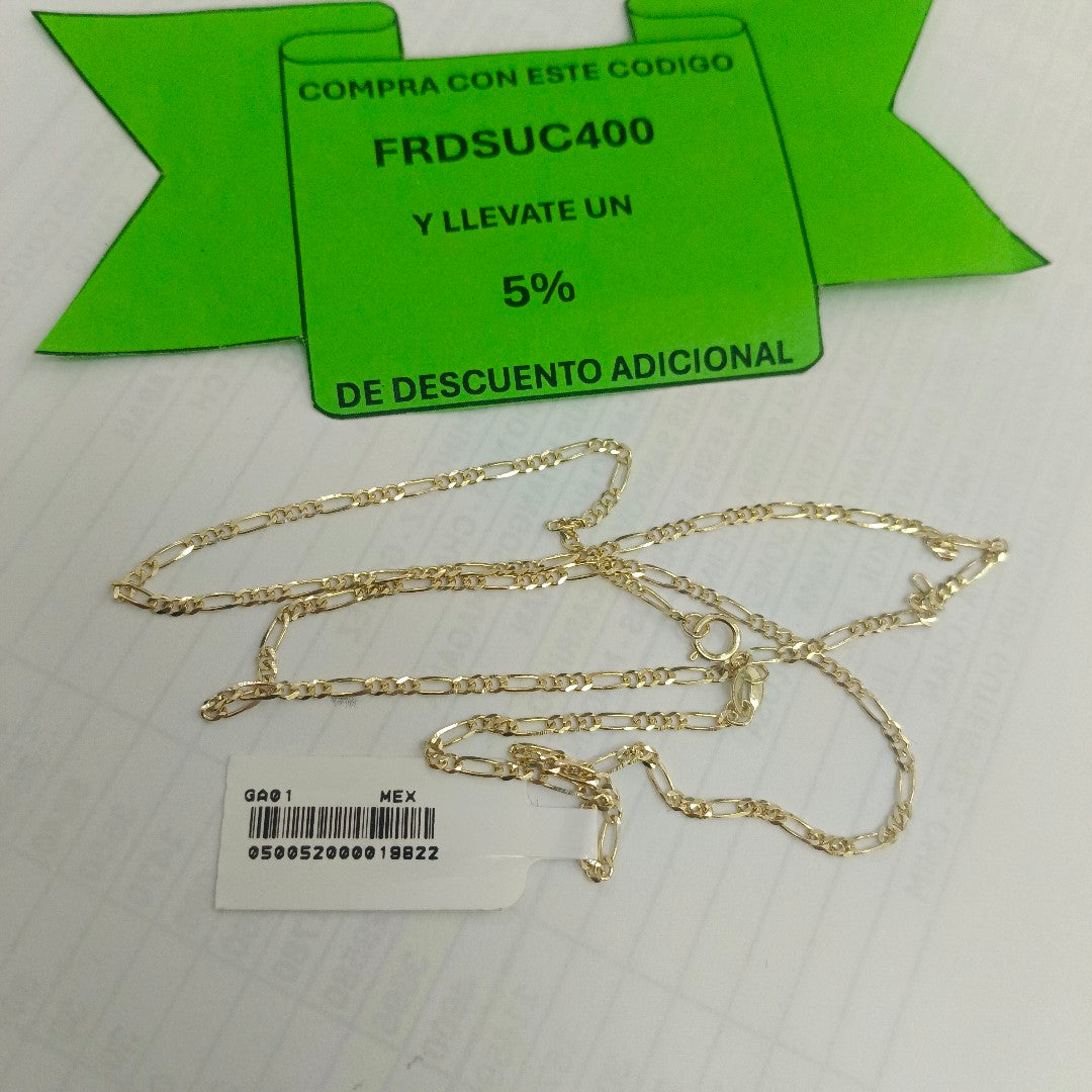 CADENAS TEJIDO 3X1 ORO 10K 55 CM 3.2 GR (NUEVO)
