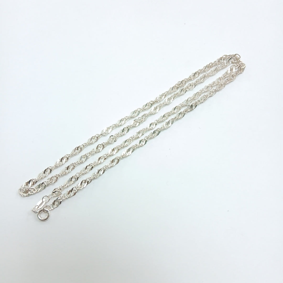 CADENA TEJIDO MEDIO TORZAL PLATA .925 55 CM 6.2 GR (NUEVO)