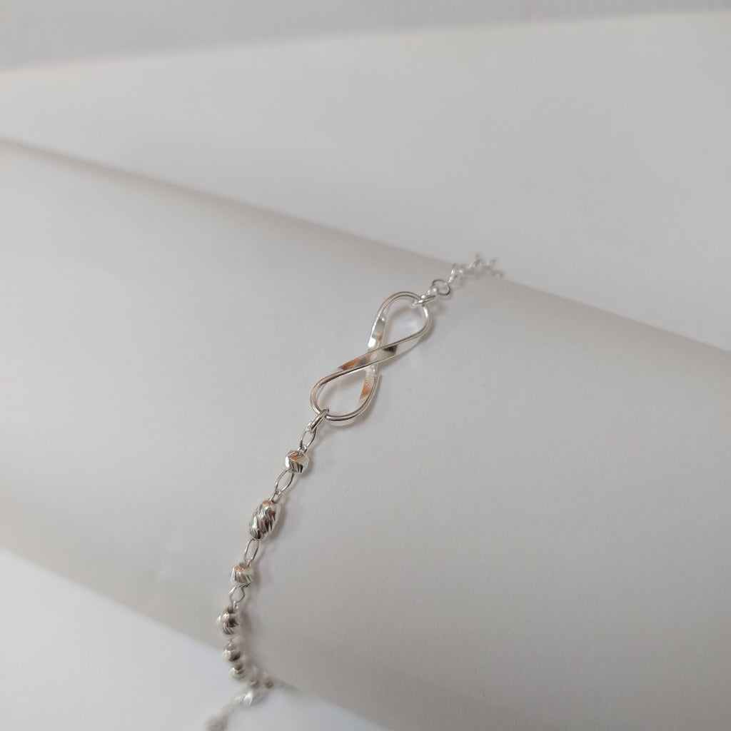 PULSERA TEJIDO INFINITO PLATA .925 18 CM 2.2 GR (NUEVO)