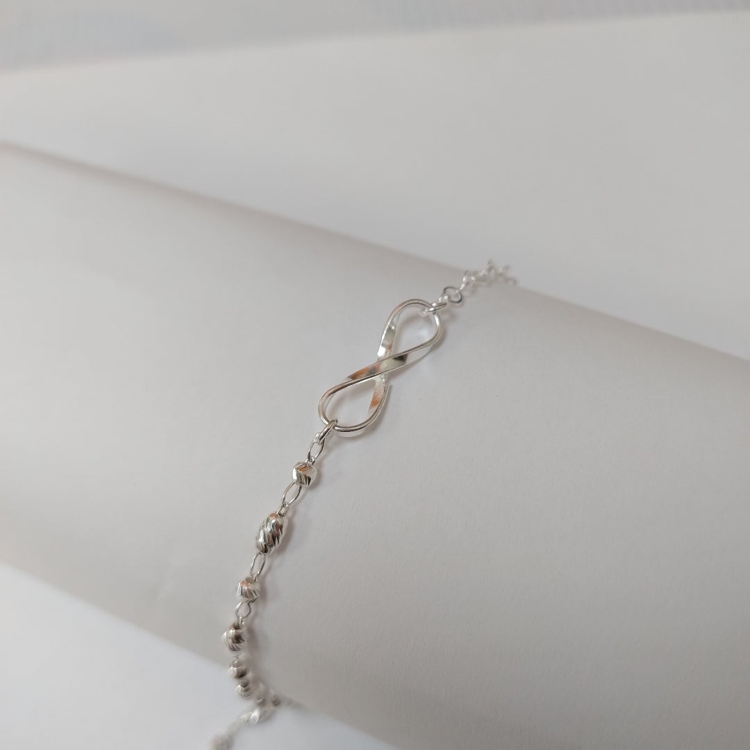 PULSERA TEJIDO INFINITO PLATA .925 18 CM 2.2 GR (NUEVO)