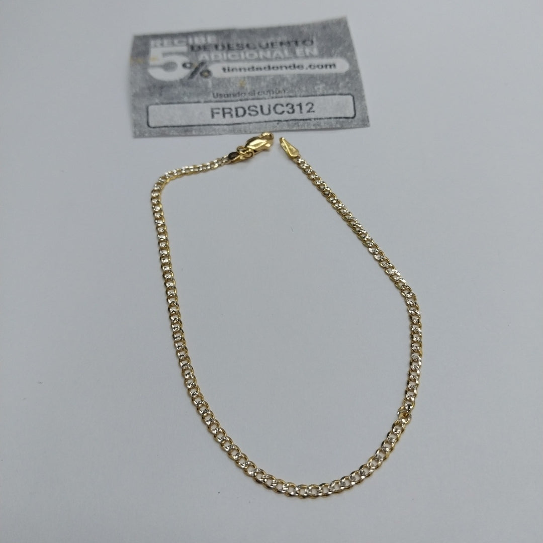PULSERAS BARBADA DIAMANTADA ORO 14K 18 CM 2.4 GR (NUEVO)