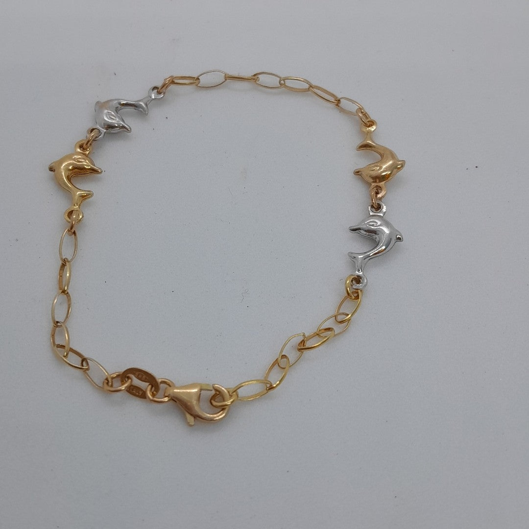 PULSERA ORO COMBINADO 14 K 3,10 GRMS (SEMINUEVO)