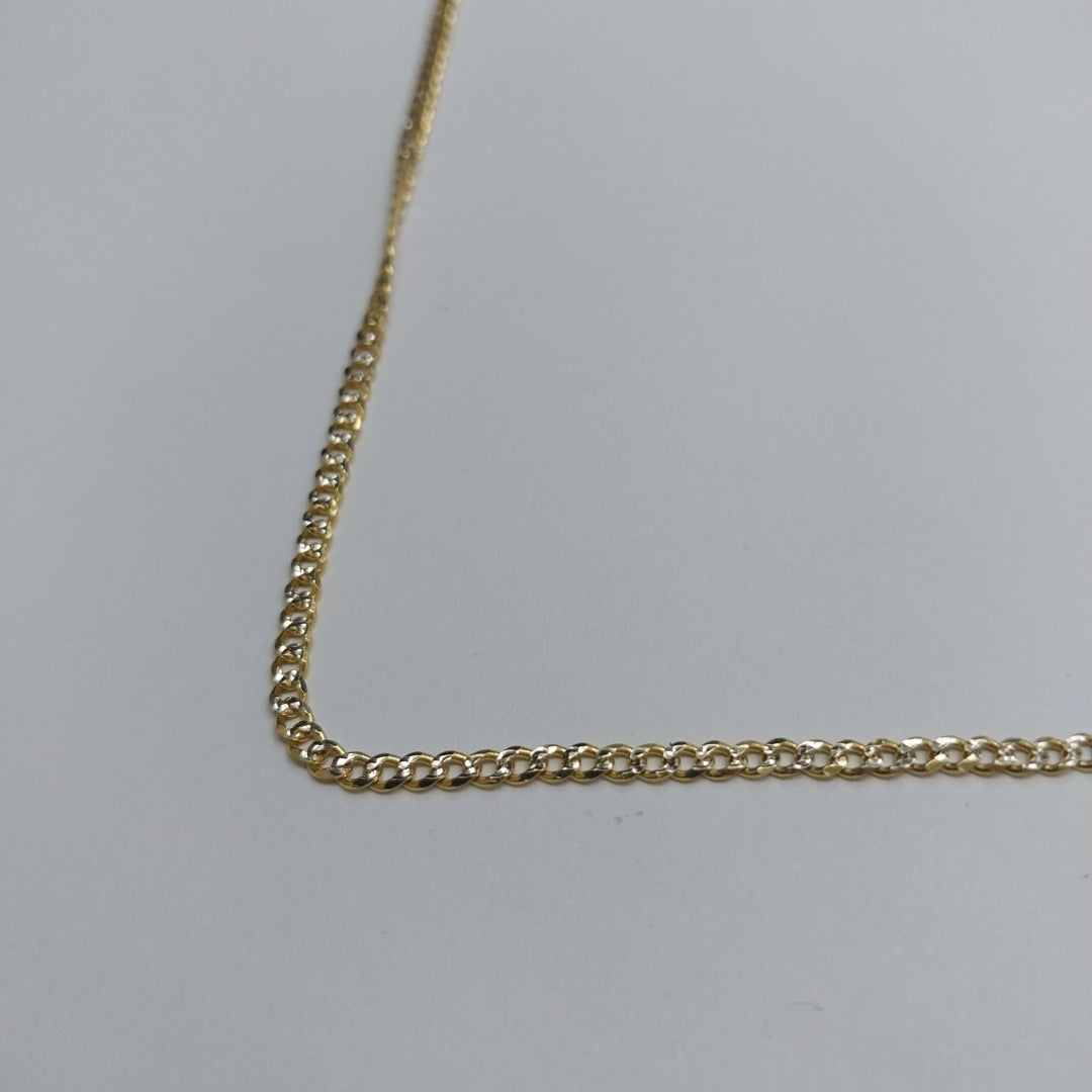 CADENAS BARBADA DIAMANTADA ORO 14K 55 CM 5.8 GR (NUEVO)