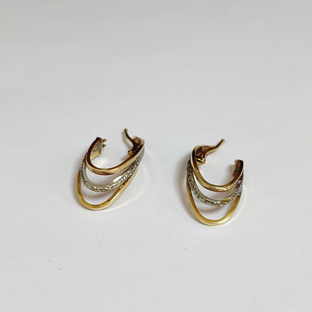 ARRACADAS PAR ORO COMBINADO 14 K 2,40 GRMS (SEMINUEVO)