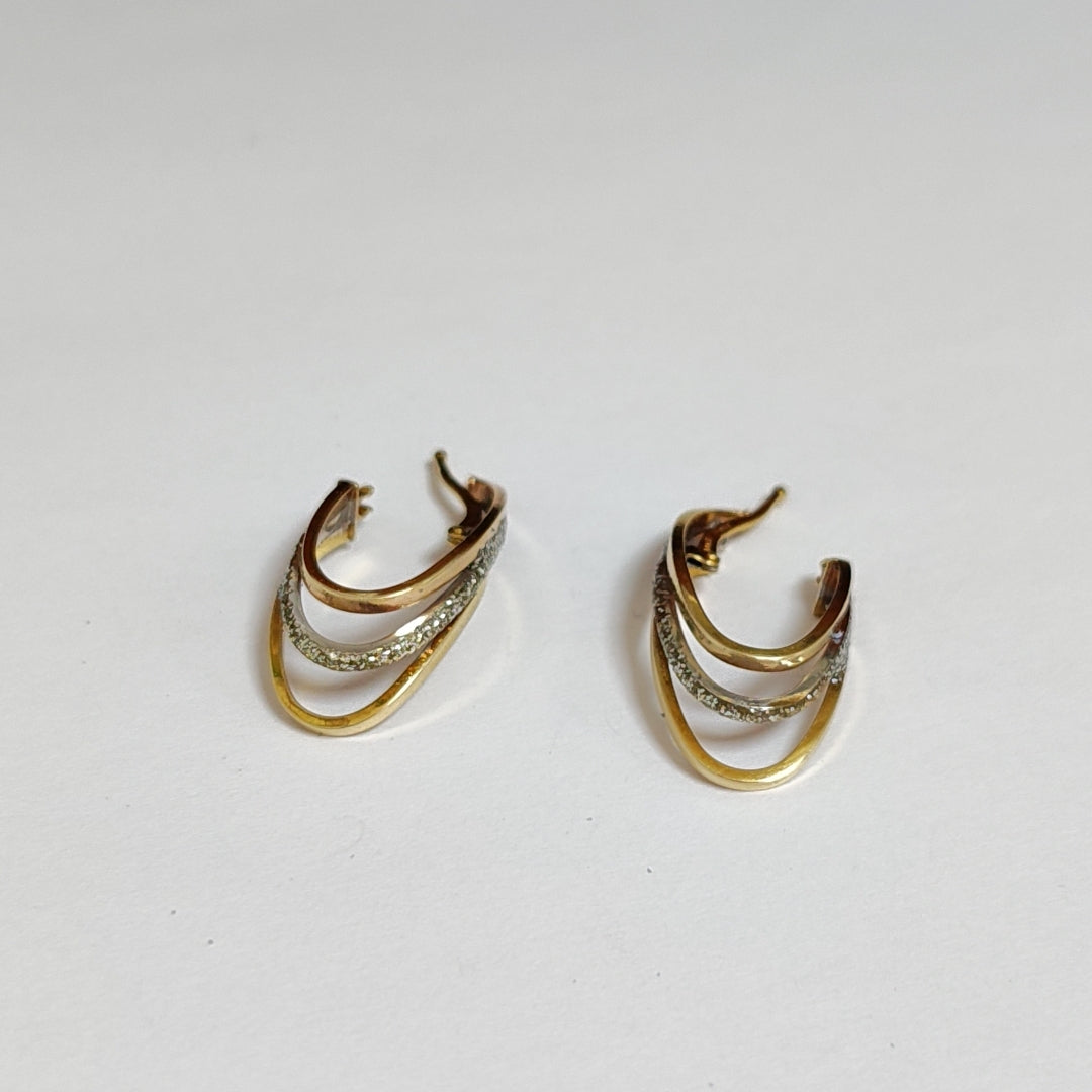 ARRACADAS PAR ORO COMBINADO 14 K 2,40 GRMS (SEMINUEVO)