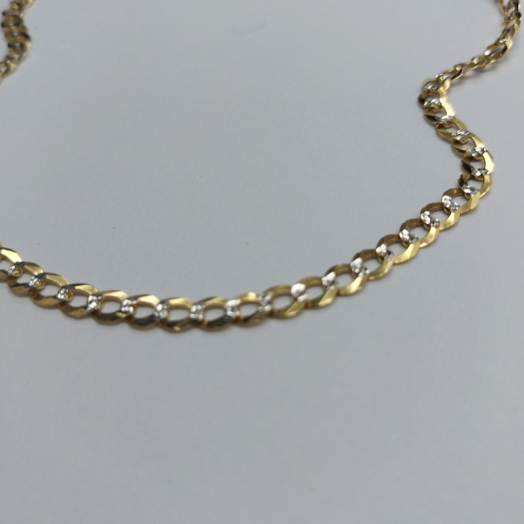 CADENAS BARBADA DIAMANTADA ORO 14K 60 CM 9.5 GR (NUEVO)
