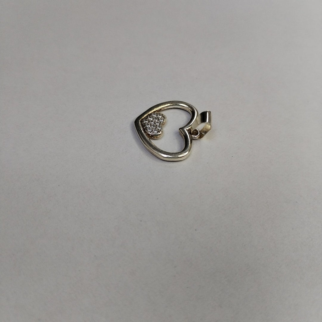 DIJE CORAZON C/CIRCONIAS PLATA .925 2.6 GR (NUEVO)