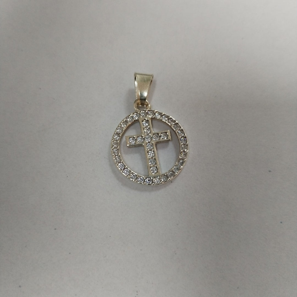 DIJE CRUZ C/CIRCONIAS PLATA .925 2.4 GR (NUEVO)