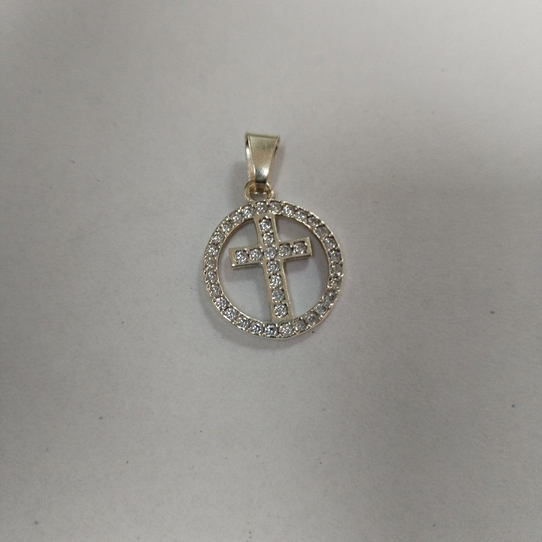 DIJE CRUZ C/CIRCONIAS PLATA .925 2.4 GR (NUEVO)