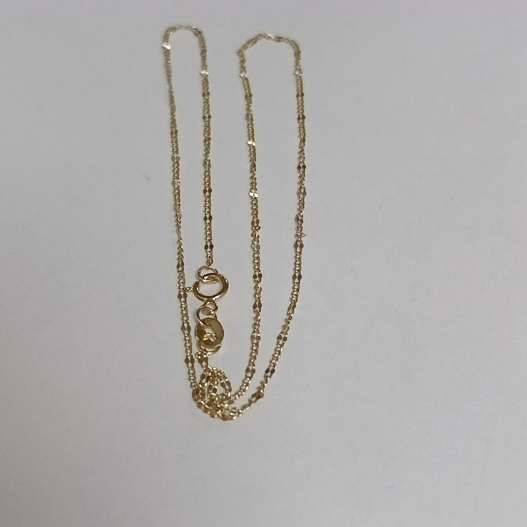 CADENAS TEJIDO FIGARO ORO 10K 40 A 45 CM 1 GR (NUEVO)