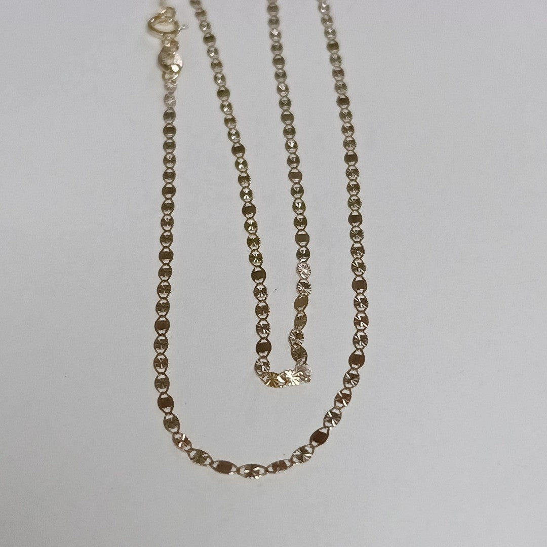 CADENAS TEJIDO GUCHI ORO 10K 40 A 45 CM 1.4 GR (NUEVO)