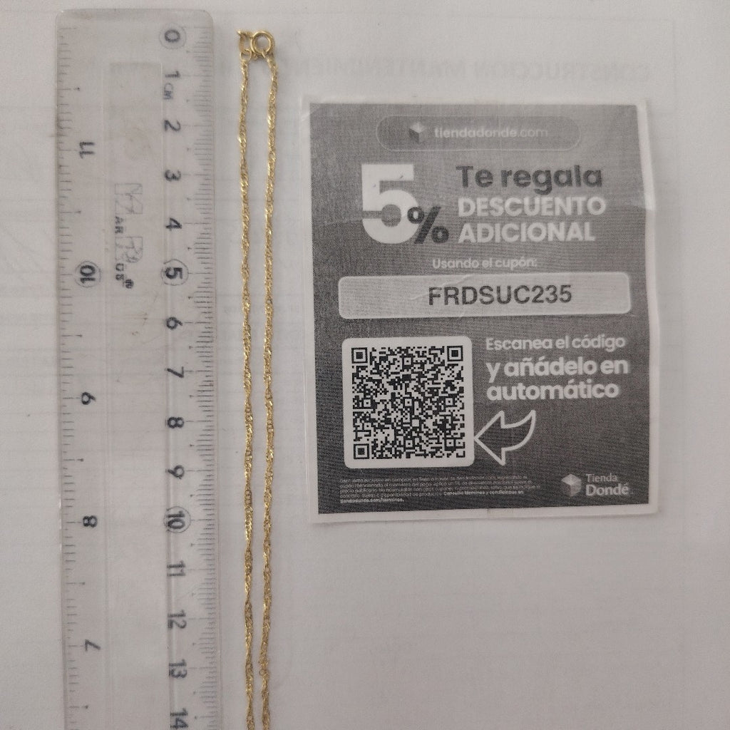 CADENA ORO 14 K 0,80 GRMS (SEMINUEVO)