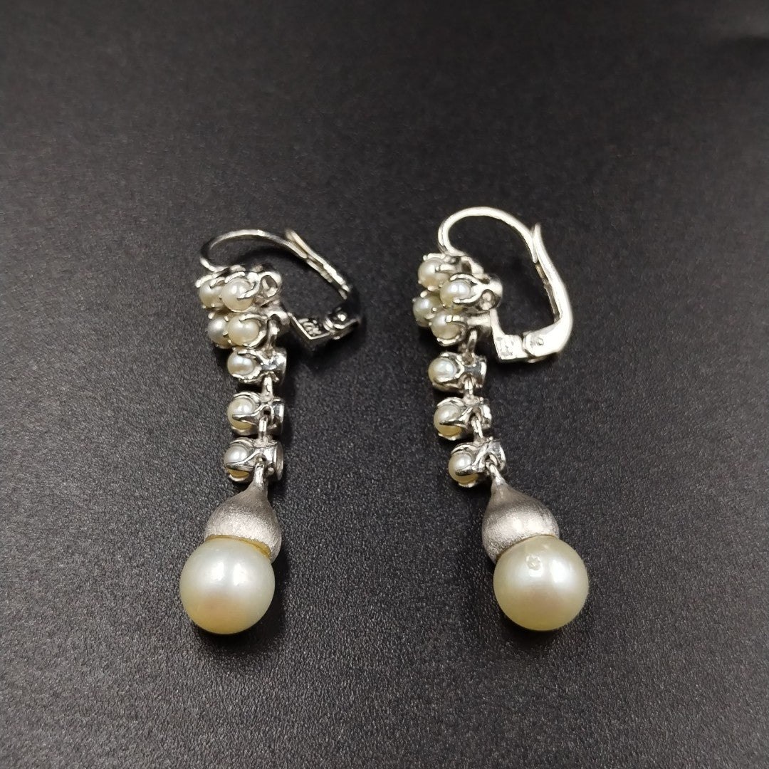 ARETES PAR ORO BLANCO 14 K 7,30 GRMS (SEMINUEVO)