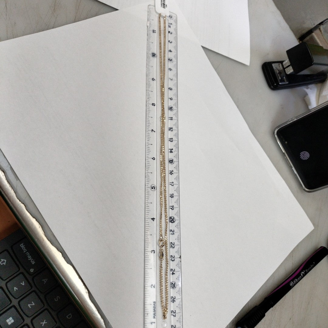 CADENAS TEJIDO BARBADA ORO 10K 55 CM 3.8 GR (NUEVO)