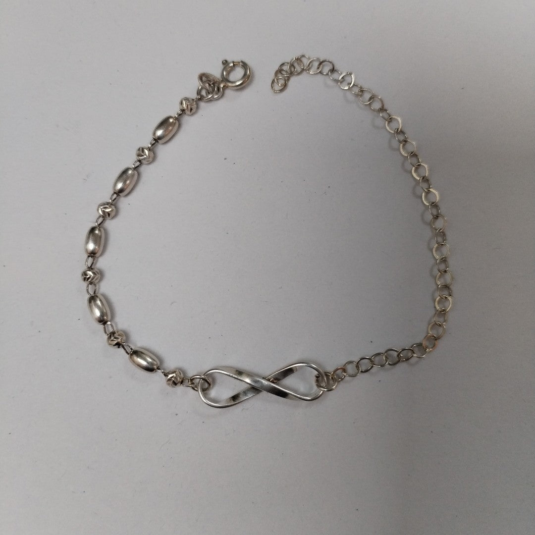 PULSERA TEJIDO INFINITO PLATA .925 18 CM 2.4 GR (NUEVO)