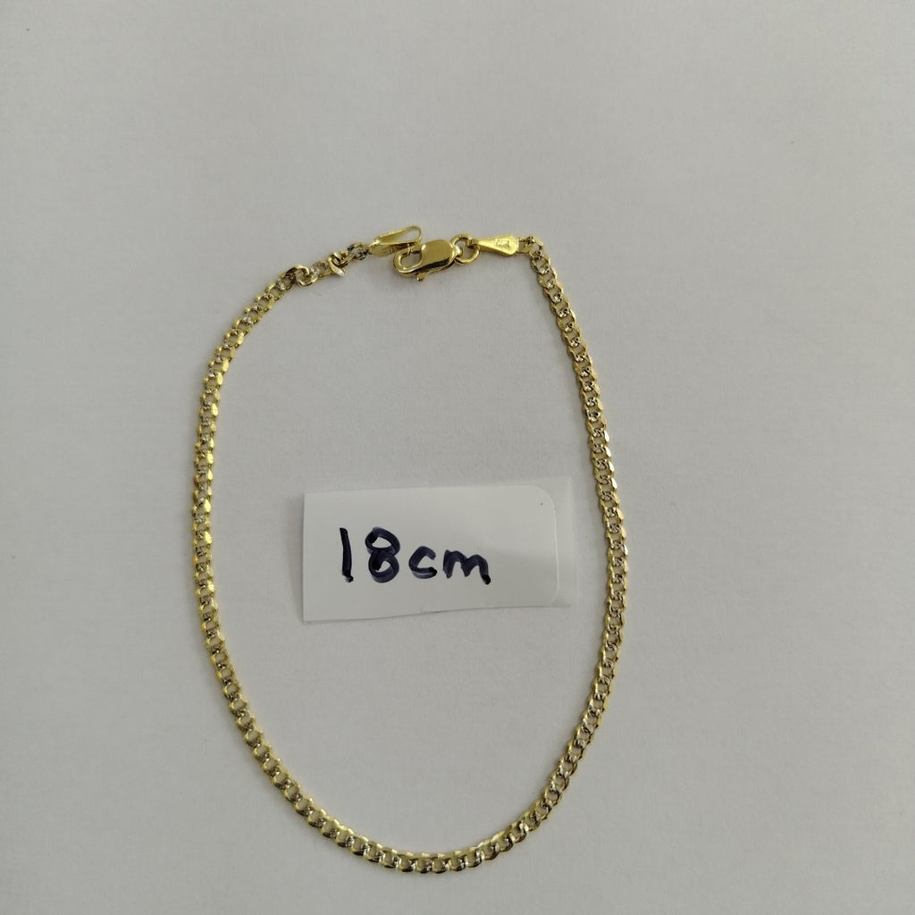 PULSERAS BARBADA DIAMANTADA ORO 14K 18 CM 2.4 GR (NUEVO)