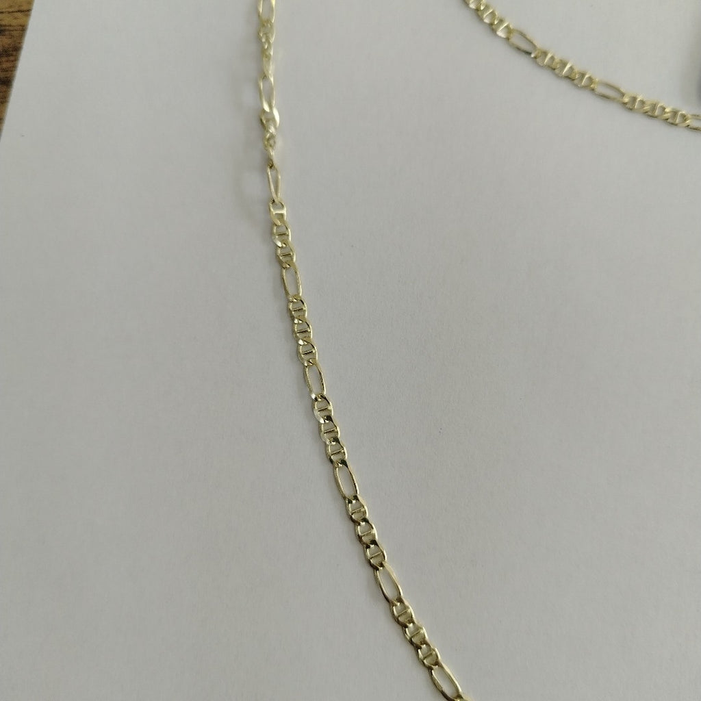 CADENAS TEJIDO FIGARO GUCHI ORO 10K 55 CM 5 GR (NUEVO)