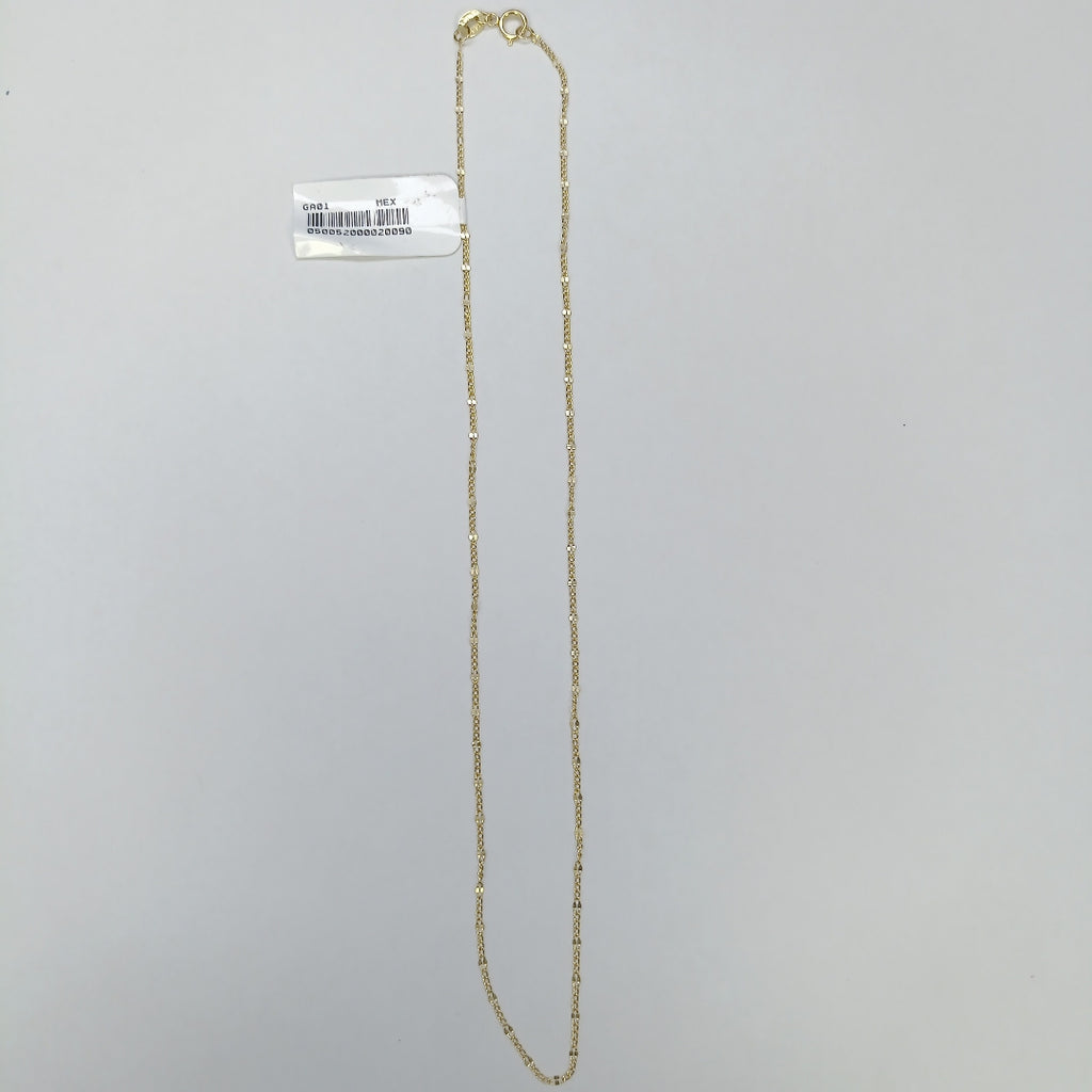 CADENAS TEJIDO FIGARO ORO 10K 40 A 45 CM 1 GR (NUEVO)