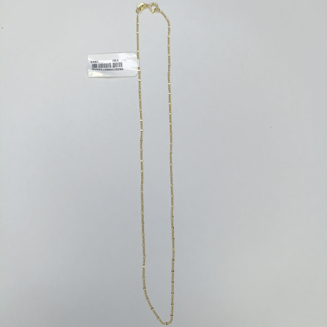 CADENAS TEJIDO FIGARO ORO 10K 40 A 45 CM 1 GR (NUEVO)