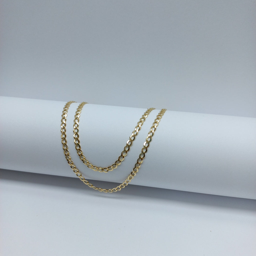 CADENAS TEJIDO BARBADA ORO 14K 60 CM 5.4 GR (NUEVO)