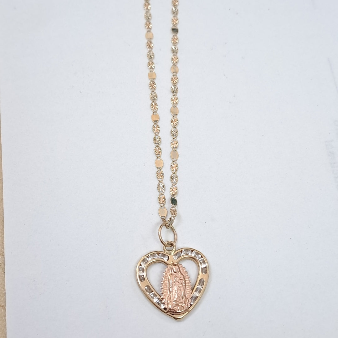 CADENA, MEDALLA RELIGIOSA ORO 10 K 2.7 GRMS (SEMINUEVO)