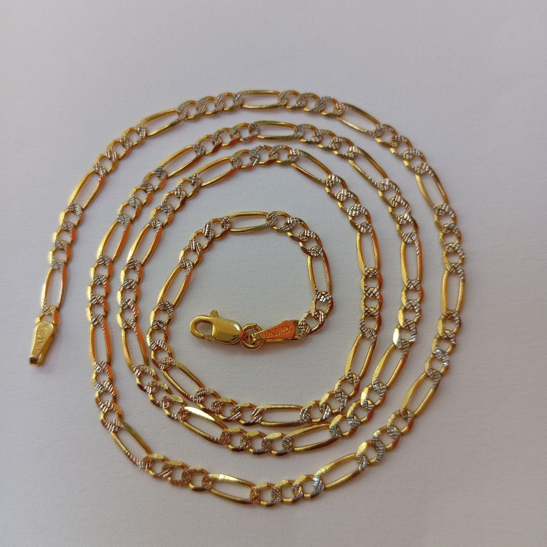 CADENAS TEJIDO 3X1 DIAMANTADO ORO 10K 50 CM 5.7 GR (NUEVO)