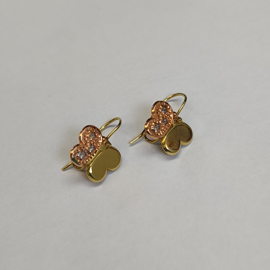 ARETES PAR ORO COMBINADO 14 K 0.7 GRMS (SEMINUEVO)