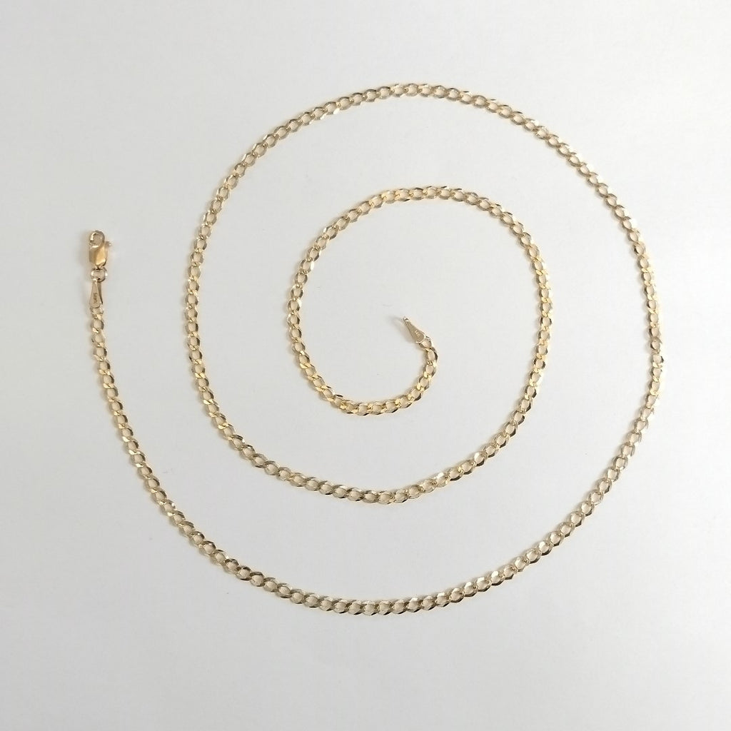 CADENAS TEJIDO BARBADA ORO 14K 60 CM 5.4 GR (NUEVO)