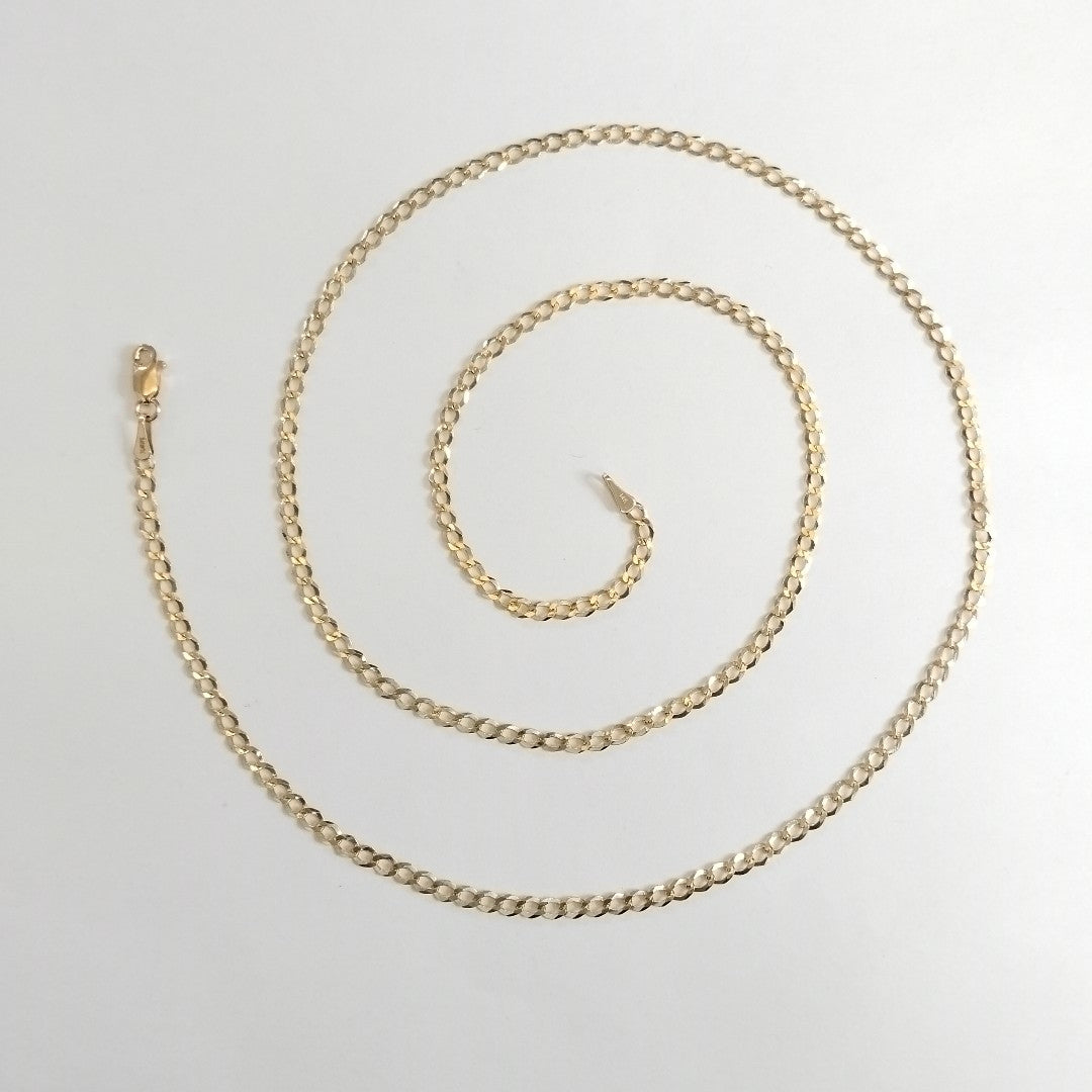 CADENAS TEJIDO BARBADA ORO 14K 60 CM 5.4 GR (NUEVO)
