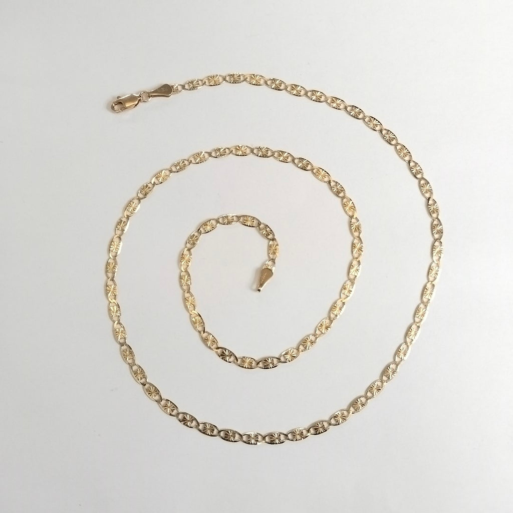 CADENAS TEJIDO GUCHI ORO 14K 55 CM 7.2 GR (NUEVO)