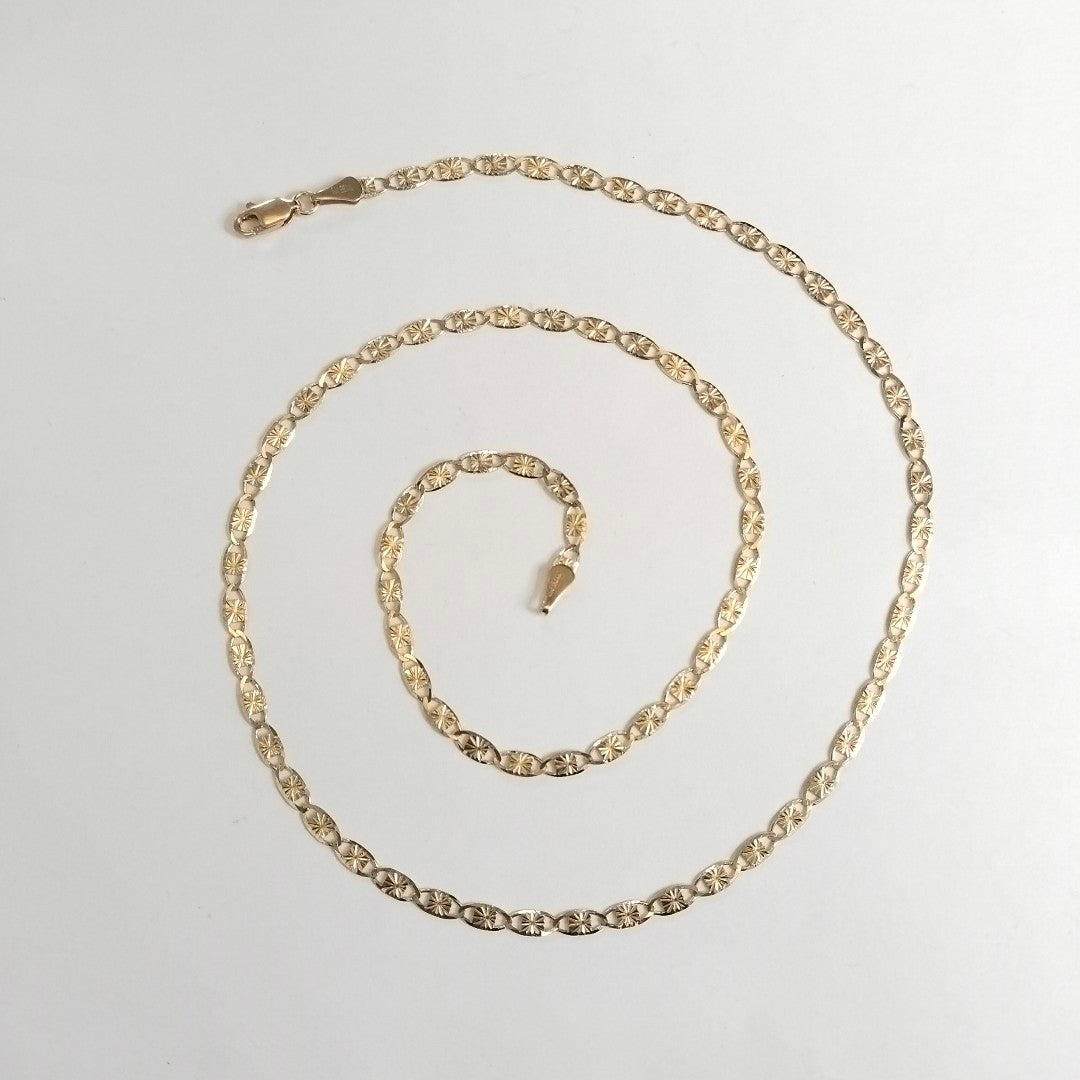 CADENAS TEJIDO GUCHI ORO 14K 55 CM 7.2 GR (NUEVO)