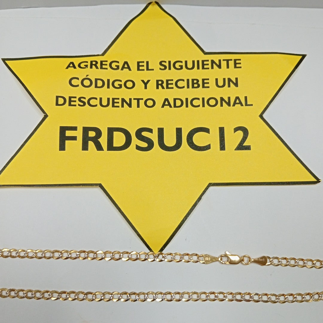 CADENAS BARBADA DIAMANTADA ORO 14K 55 CM 8.6 GR (NUEVO)