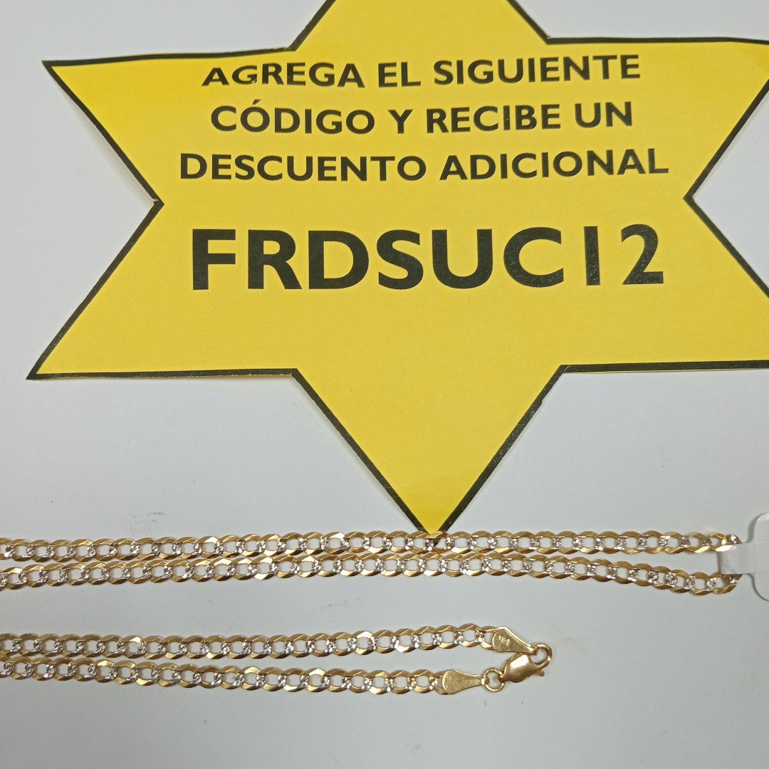 CADENAS BARBADA DIAMANTADA ORO 14K 55 CM 8.9 GR (NUEVO)