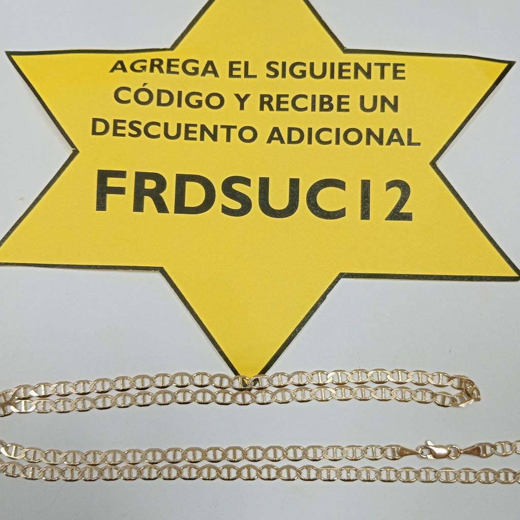 CADENAS TEJIDO MARINERA ORO 14K 60 CM 8.8 GR (NUEVO)